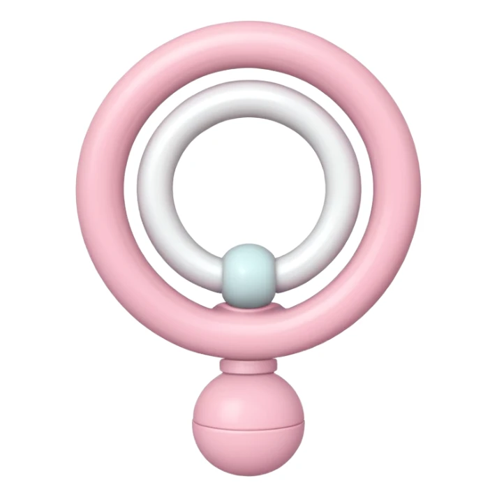 Light pink and white rattle toy sticker