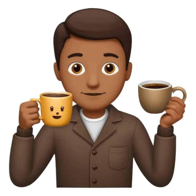 man, hold a cup of coffee sticker