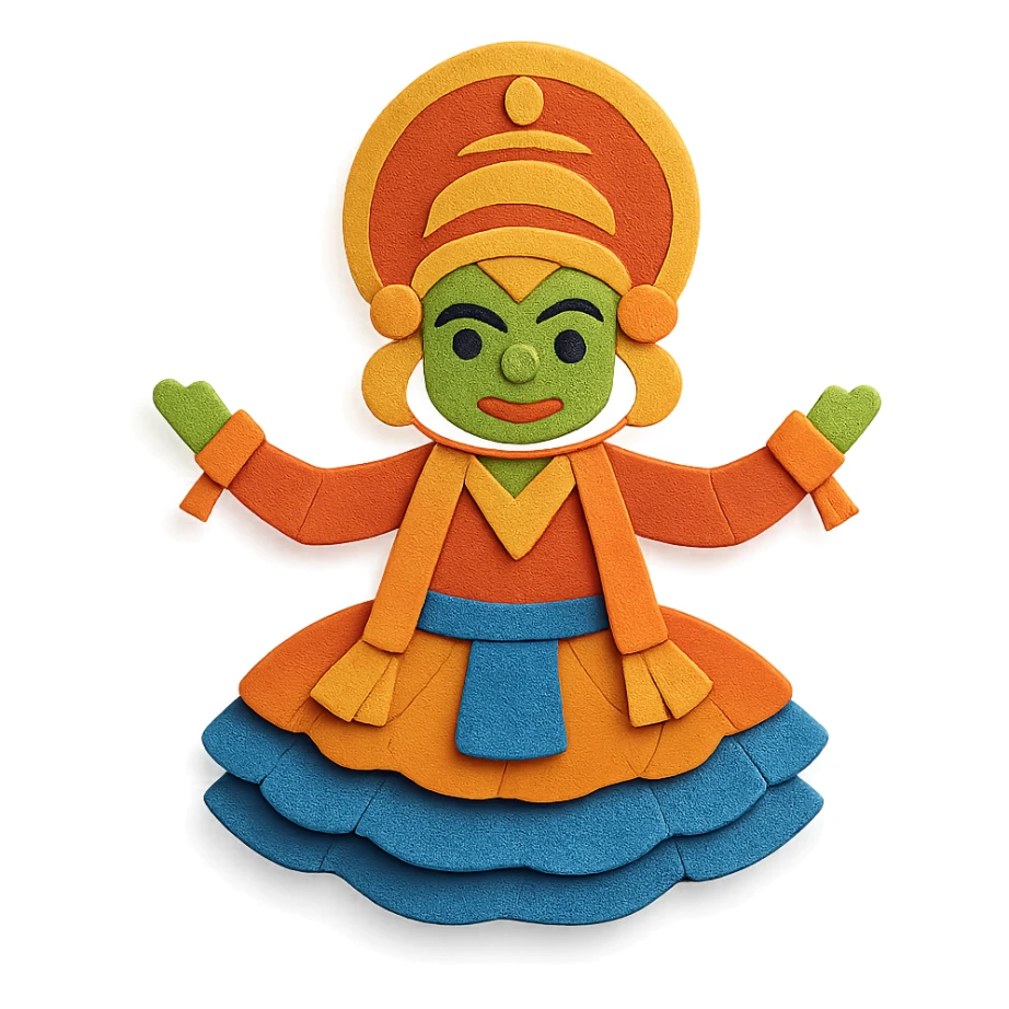 Kathakali dancer with layered costume sticker