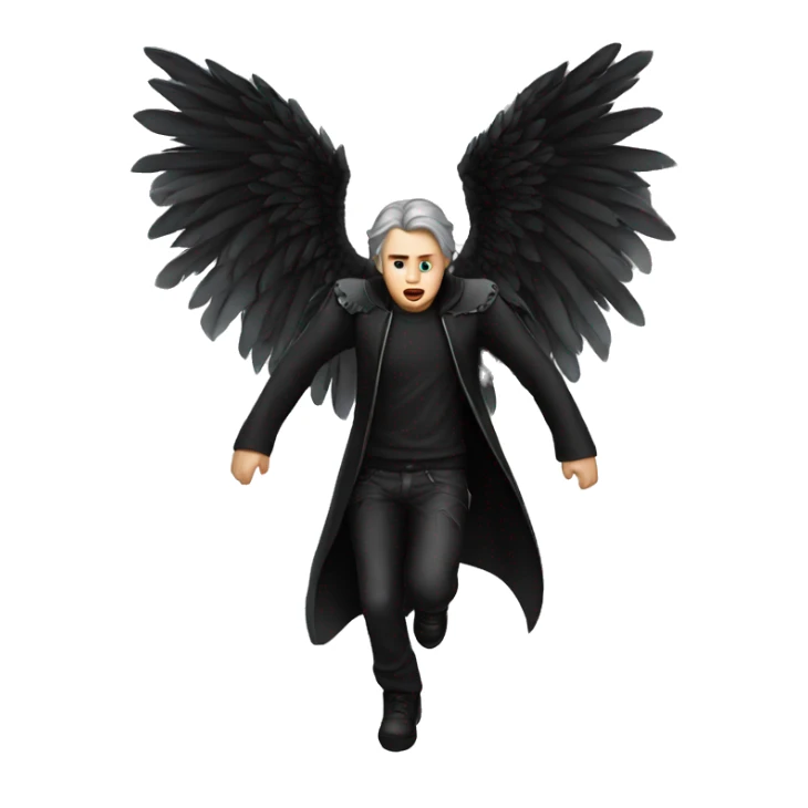 falling dark angel male pale sticker