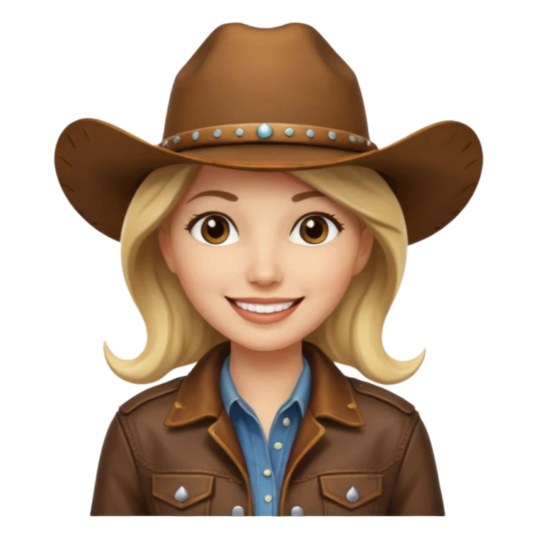 cowgirl with cowgirl hat smiling sticker