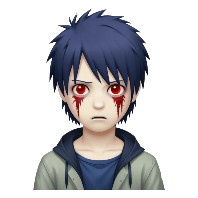 boy zombie with Sasuke's hair emo  sticker