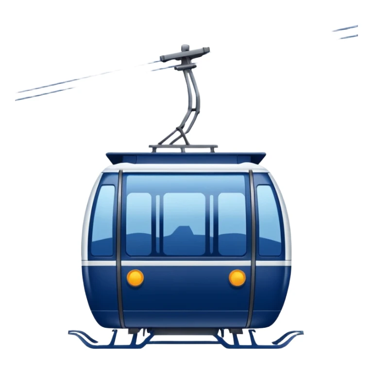 create a cablecar emoji in winter. make it navy dark blue. no yellow. and add the words in white: Lenk  sticker