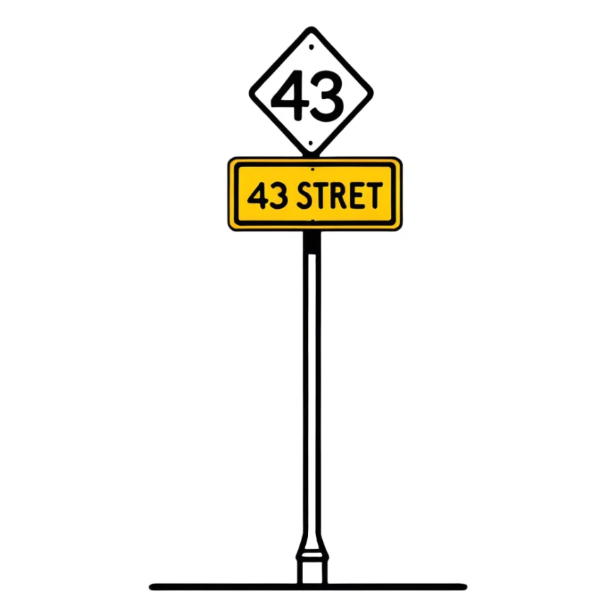 43rd street sticker