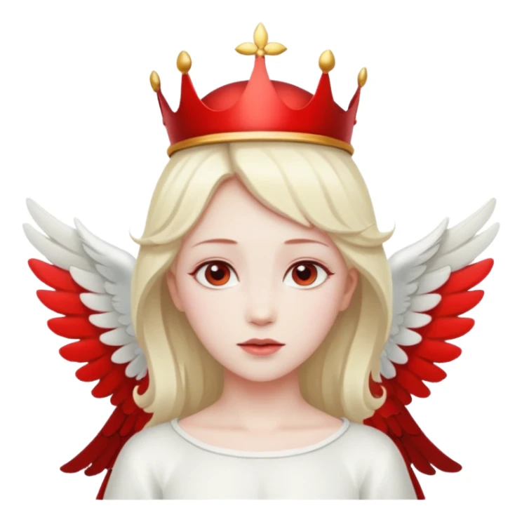 an angel with a red crown on her head, 4 wings sticker
