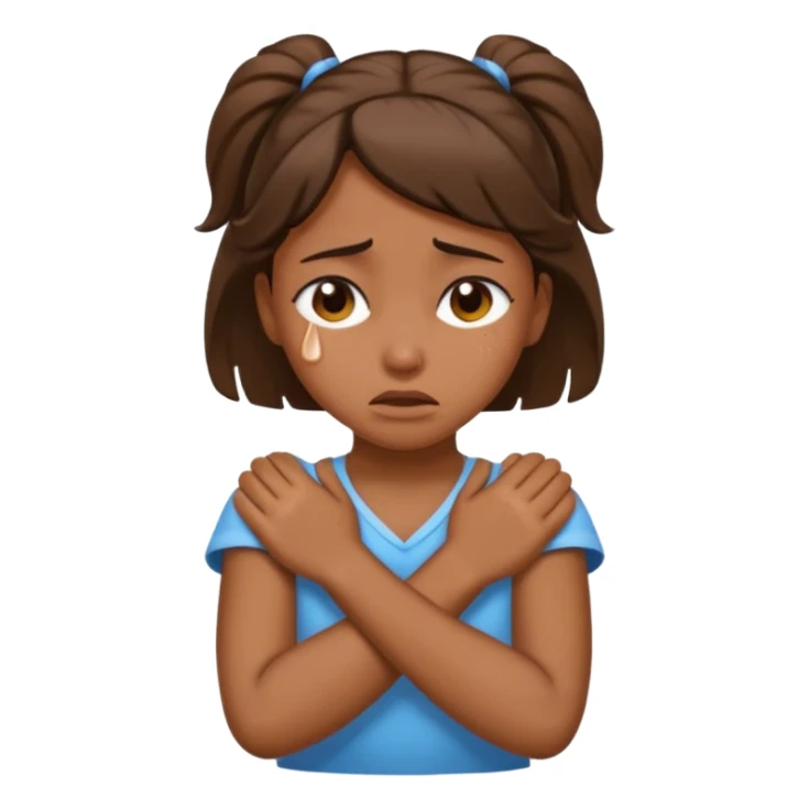 arms crossed holding neck crying girl sticker