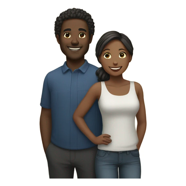 Black Man and woman together smiling sticker