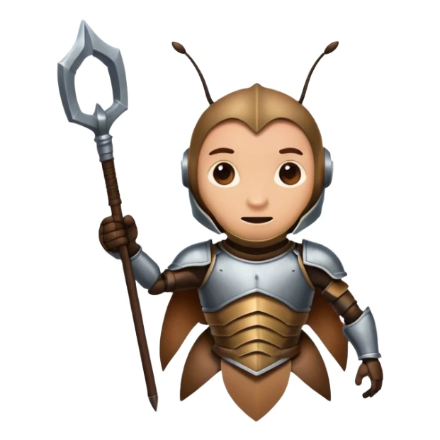 Ant wearing armor raises sign "Got STAM?" sticker