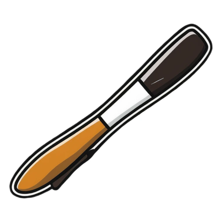Minimal icon with fluid line turning into shapes – brush, spotlight, note – one symbol, many arts sticker