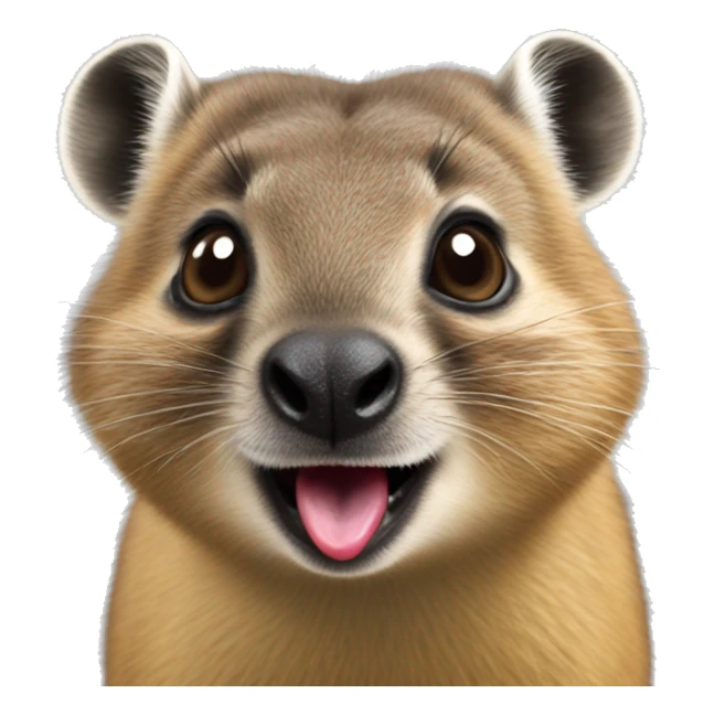 Hyrax sticking tongue out  sticker
