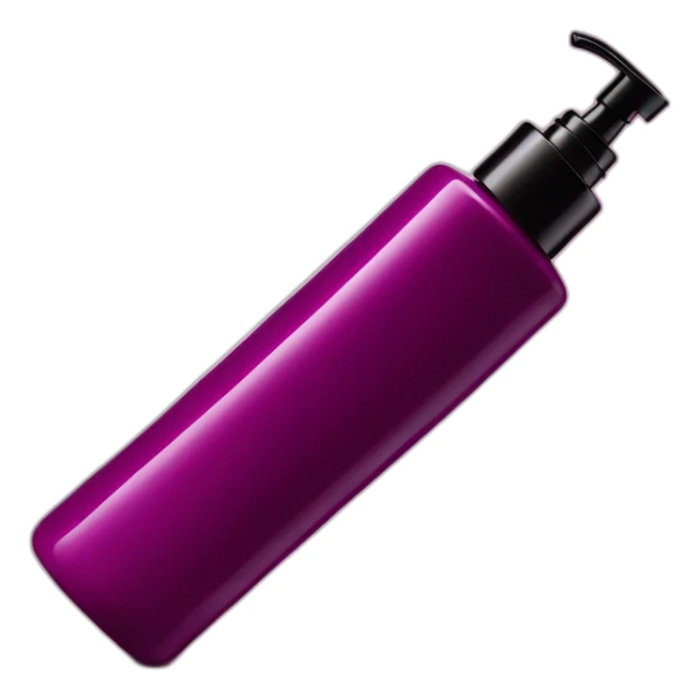 Dark magenta tall lotion bottle black slim pump no logo sticker