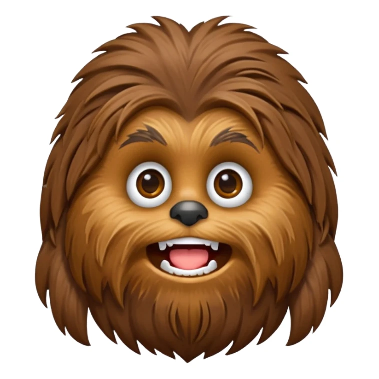 crea un emoticono de la cara de chewbacca en formato png sticker