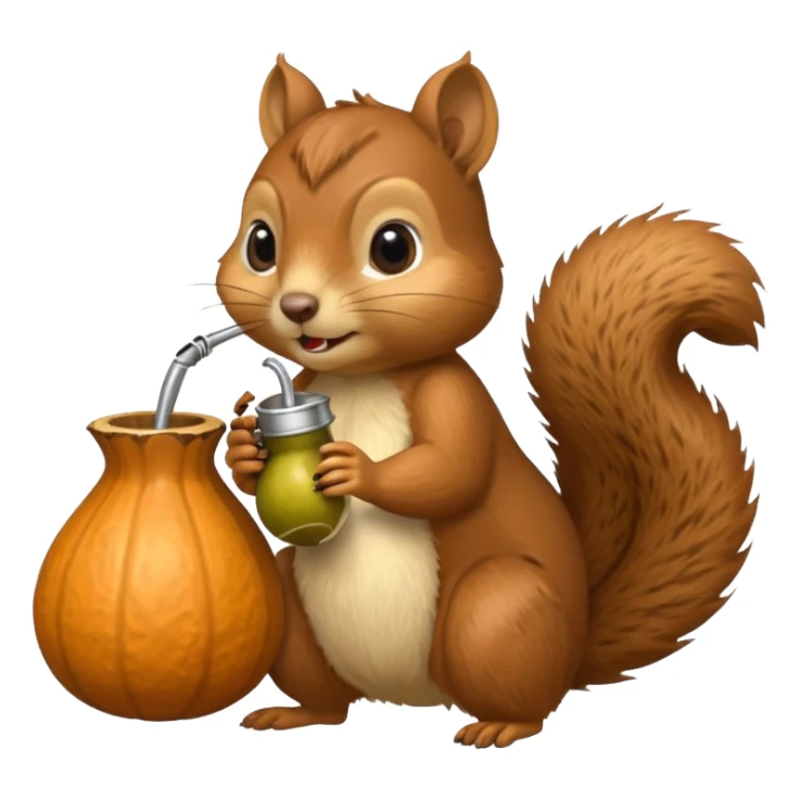 Ardilla tomando mate, que es como un vaso con una bombilla, asi: 🧉 sticker