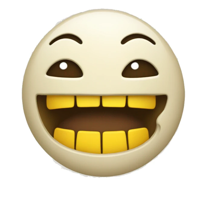 Smiling emoji with yellow bone in mouth sticker