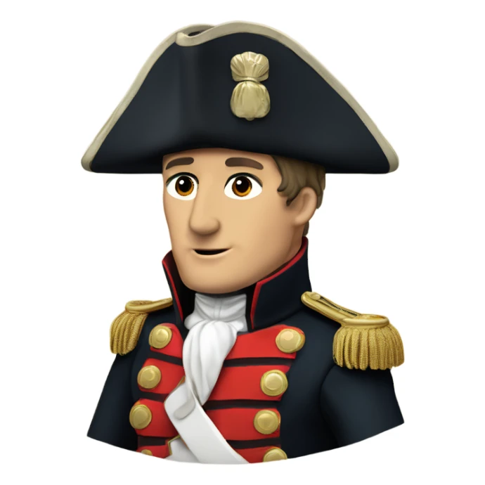 Napoleon Bonaparte wearing his hat and uniform sticker