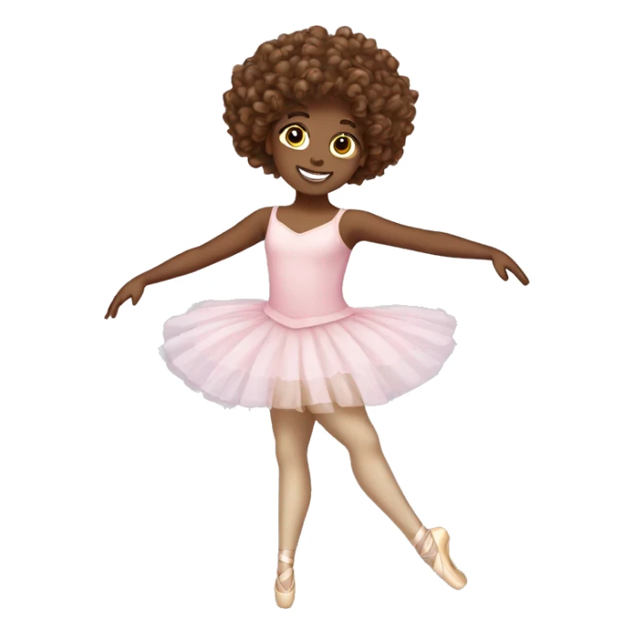 Curly brown hair ballerina  sticker