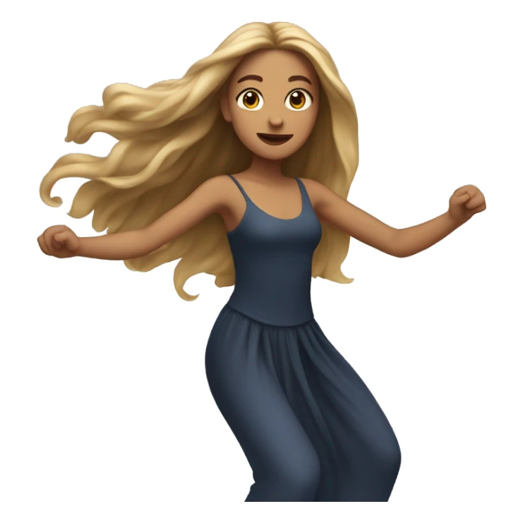 Woman with long hair dancing sticker