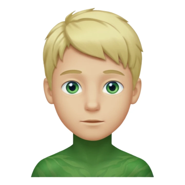 Boy with green skin, blond hair, blue eyes  sticker