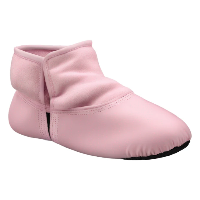 bloch pink warm up ballet booties with black sole sticker