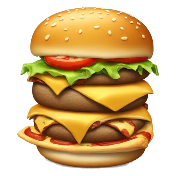burger and slice of pizza sticker