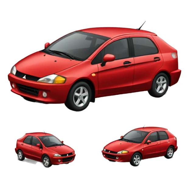Red car mitsubishi colt 98 sticker