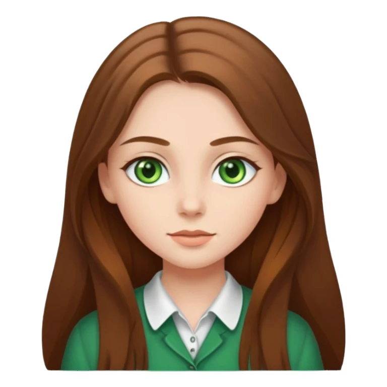 Vull una noia amb els cabells marró llargs, ulls verds i roba molt maca sticker