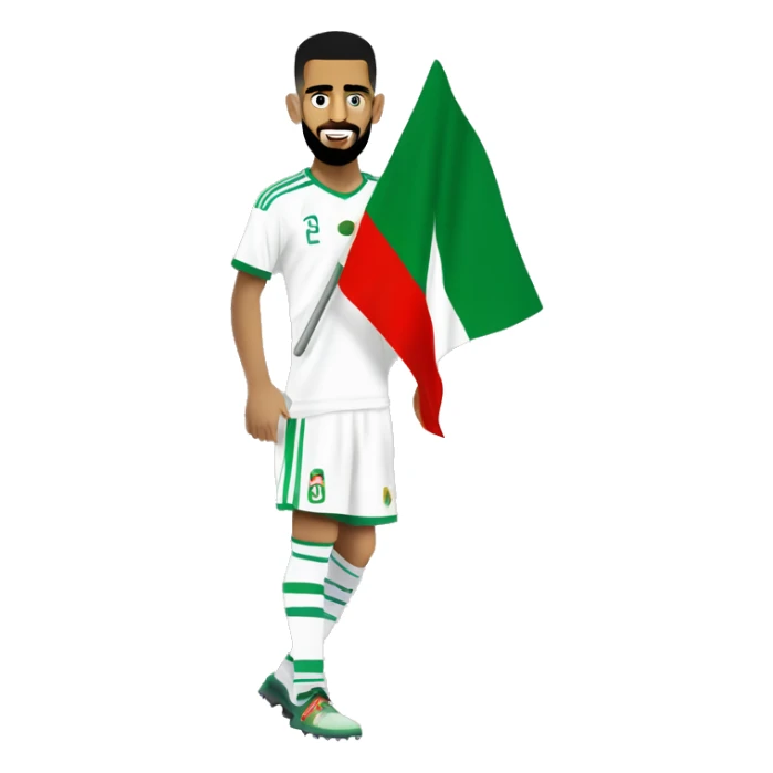 Mahrez avec un drapeau d l'algérie  sticker
