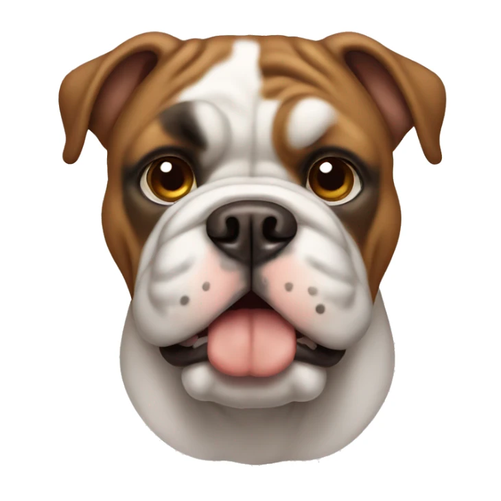 brown and white bulldog sticker