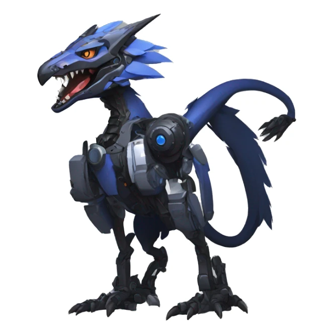 Edgy Anthro Futuristic Mechanical Sergal-raptor-nargacuga-vernid sticker