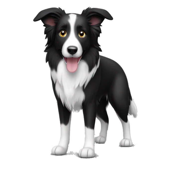Border Collie Black white with smooth hair and standing ears sticker