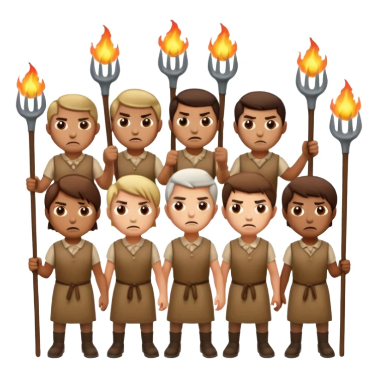 les villagois avec des fourches et des torches sticker
