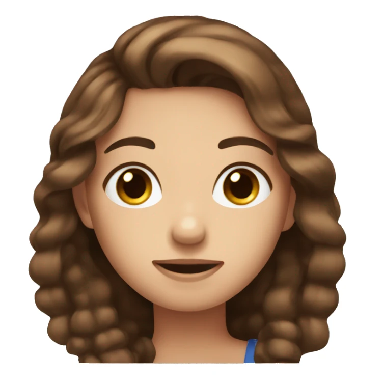 Girl brown hair blue eyes raise hand sticker