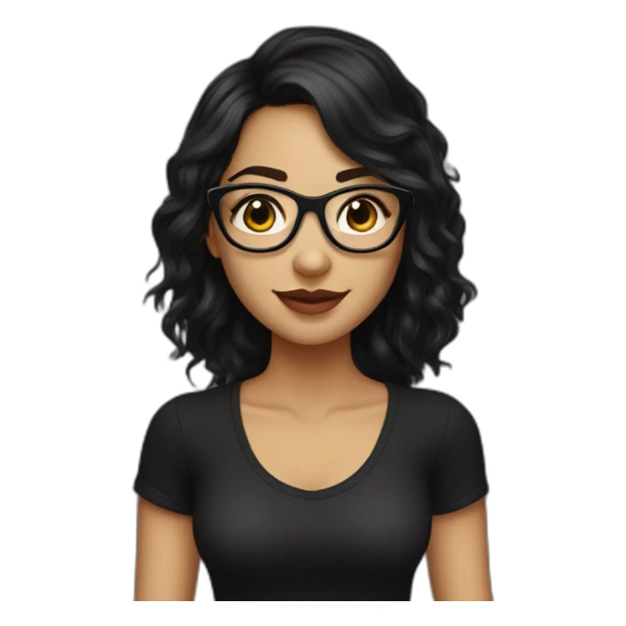 Tango-dancing-whgoth-girl-dark-hair-with-glasses-black-tshirt sticker