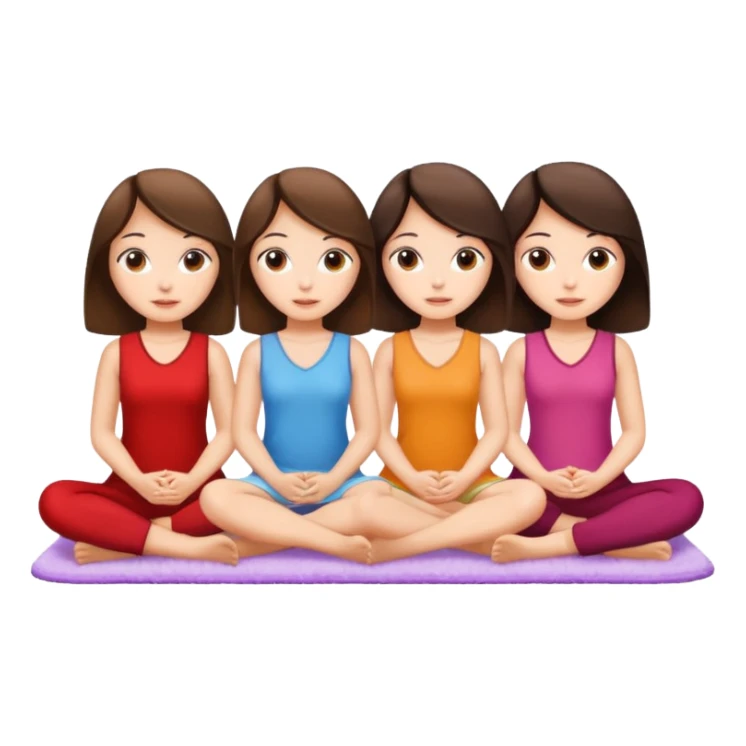 3 brounette girls sitting on a white rug sticker