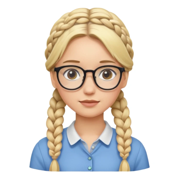 blonde braided girl with glasses sticker