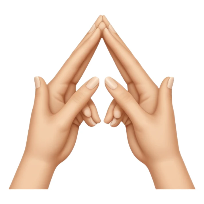 Similar to the heart hands emoji, this emoji should show a triangle created by the fingers of the hands.  sticker