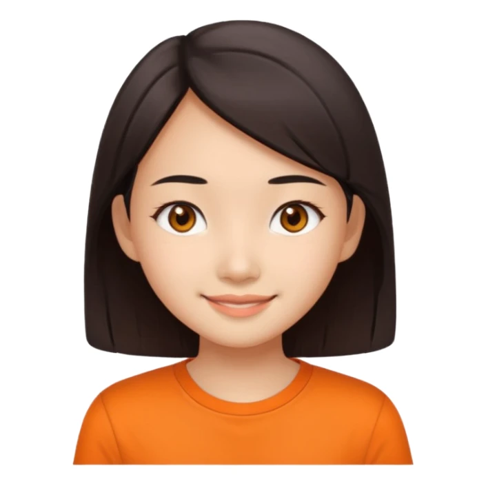 Asian slim eye girl with orange shirt sticker