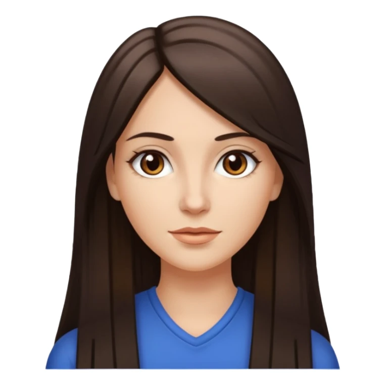 Mulher branca, cabelos longos liso moreno iluminado com luzes no meio  sticker