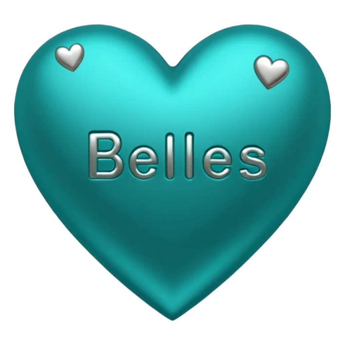 Teal heart with hearts and Belles wording sticker