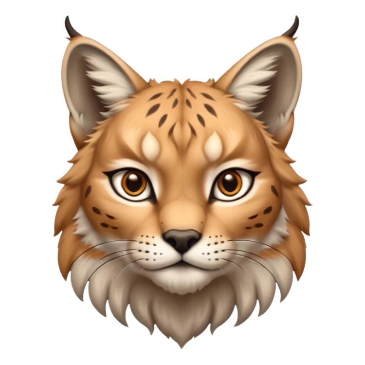 A high-resolution photo-realistic digital illustration of a majestic young lynx, chest upward  sticker