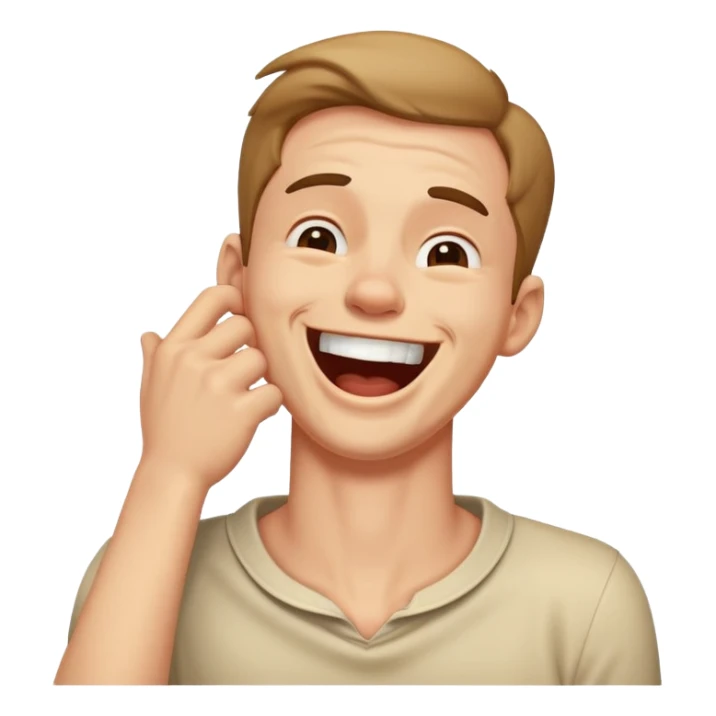 holding neck laughing but looks like choking guy sticker