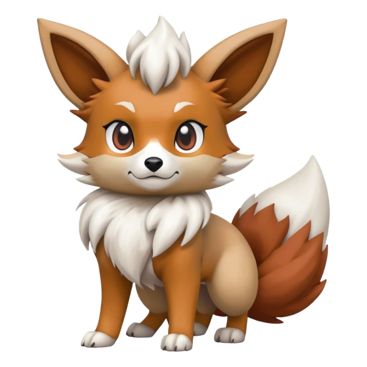 Lycanroc-Eevee-Vulpix-Fakémon-hybrid-creature (full body)  sticker