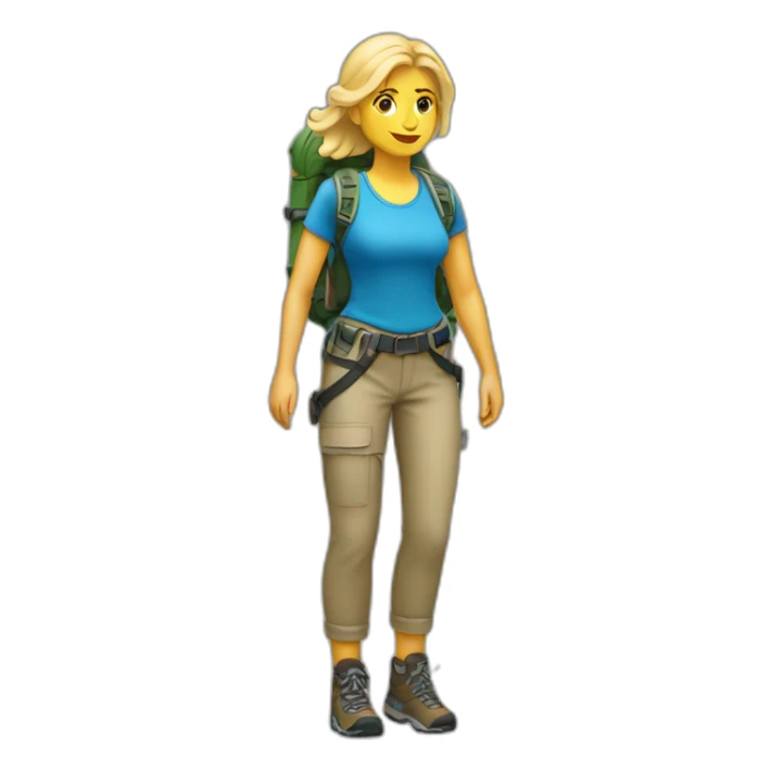 blonde woman Hiking (full body) sticker