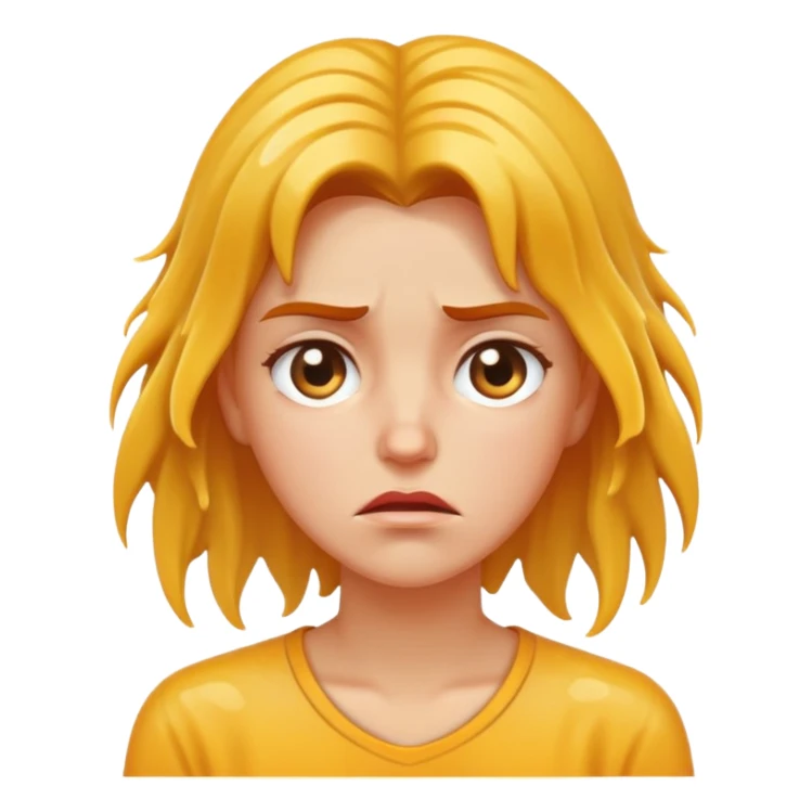 woman with dissatisfied face and wet hair sticker