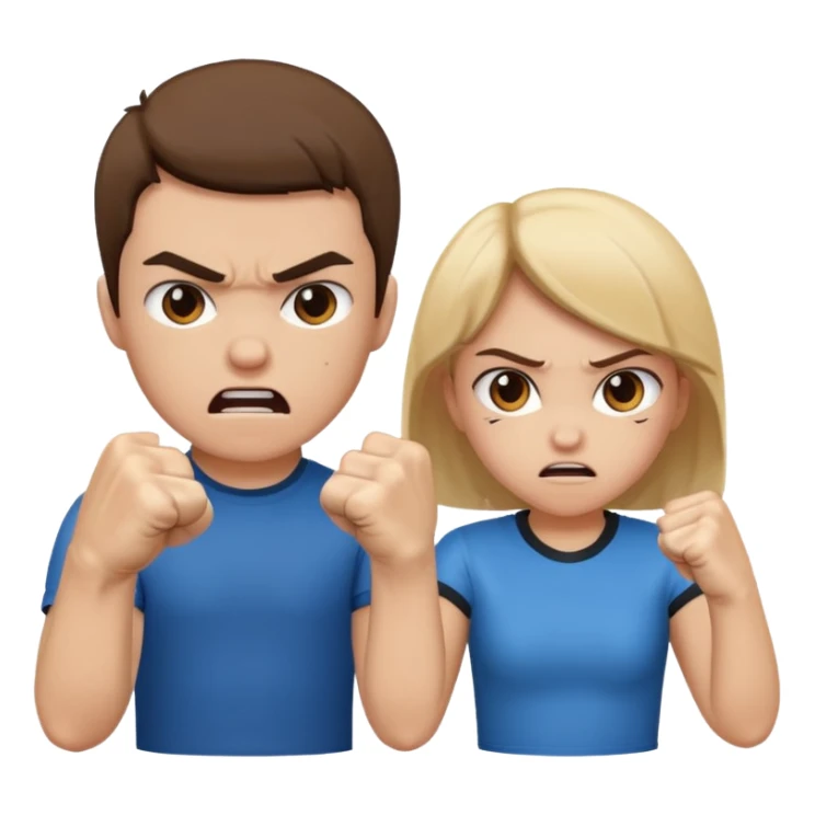 Fight girl and boy  sticker