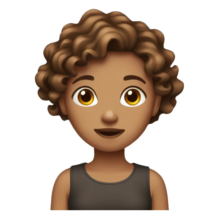 Brown hair wavy girl sticker