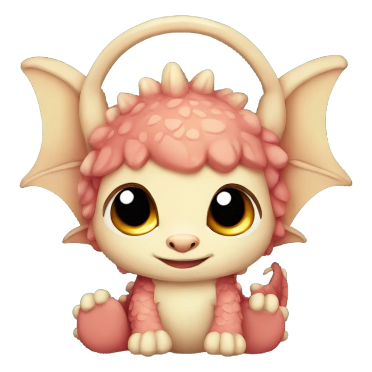 Cute baby dragon. Wearing mittens and earmuffs.  sticker