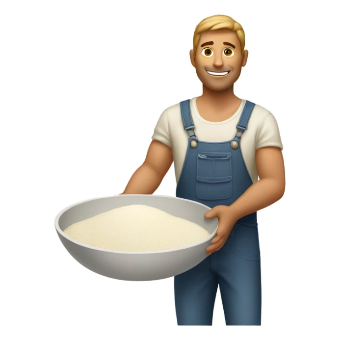 Man with bowl of flour sticker