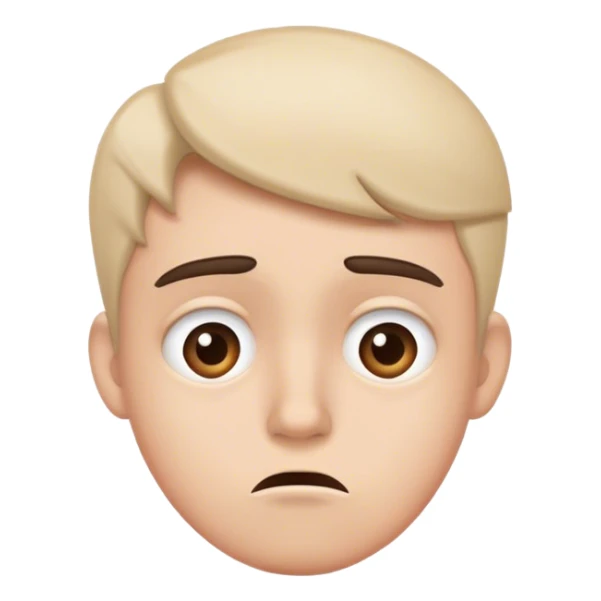 A confused and worried person tries to hide his feelings sticker