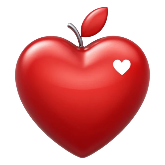 Chrome color apple emoji heart sticker